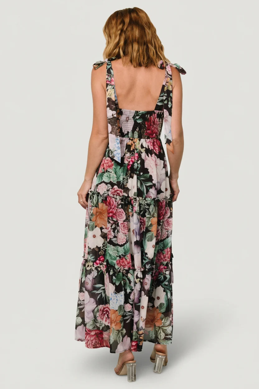Anita Maxi Dress | Black Multi Floral