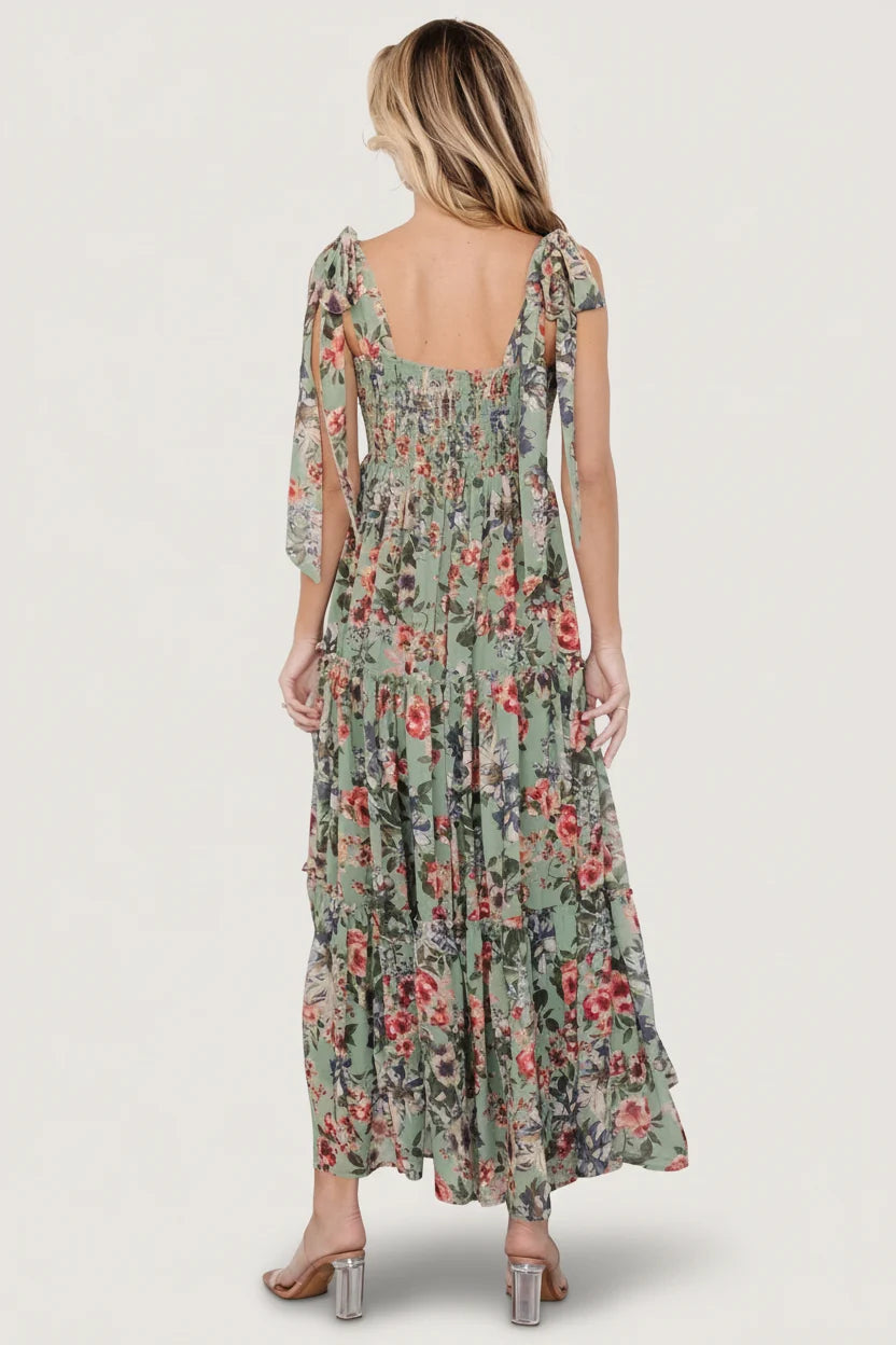 Anita Maxi Dress | Green Multi Floral