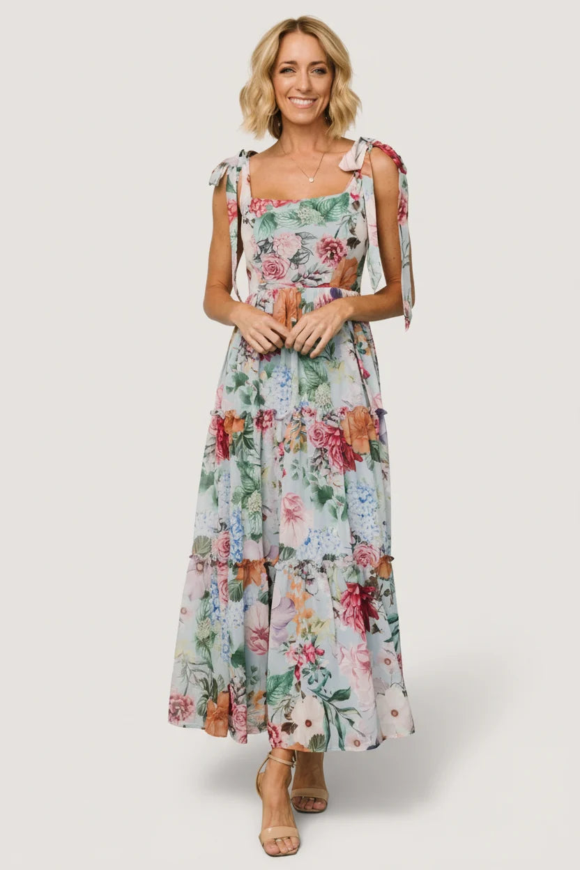 Anita Maxi Dress | Light Blue Multi Floral