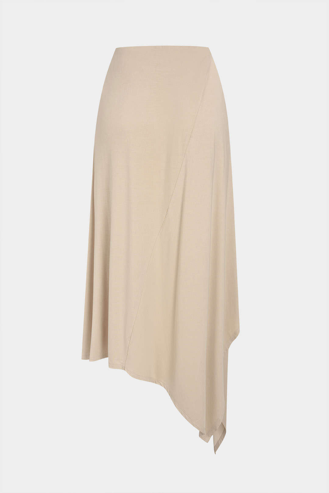 Solid Asymmetrical Ruched Skirt