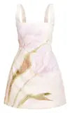 Cream Floral Print Woven A Line Shift Dress