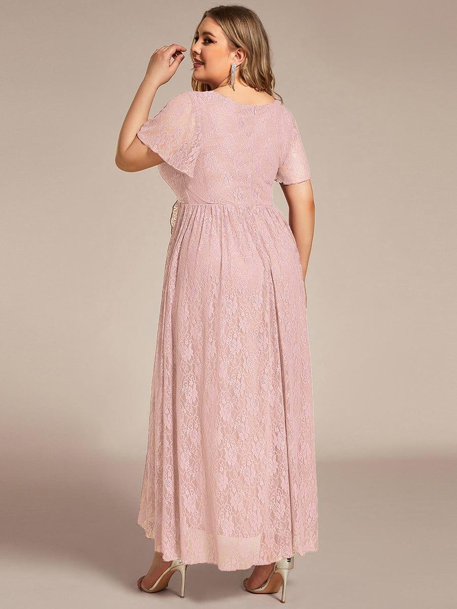 ever ELISE|Short Sleeve Ruffled Lace Mother of the Bride Dress