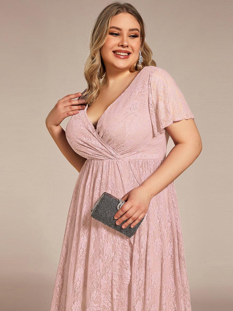 ever ELISE|Short Sleeve Ruffled Lace Mother of the Bride Dress