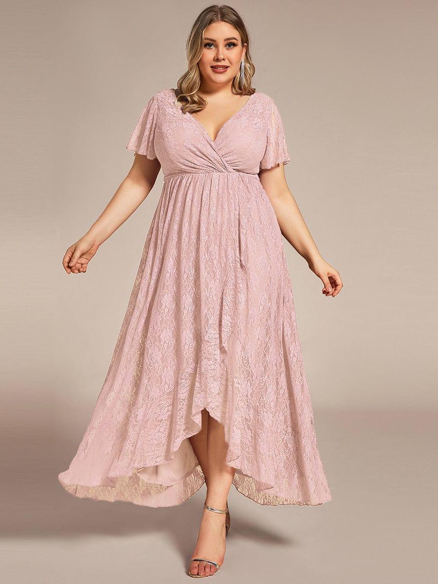ever ELISE|Short Sleeve Ruffled Lace Mother of the Bride Dress
