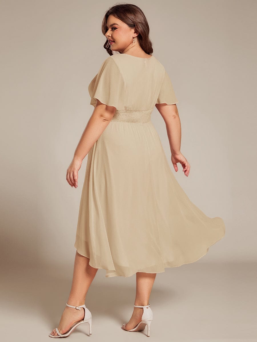 ever EDEN|Flowy Chiffon Round Neckline A-Line Knee Length Bridesmaid Dress