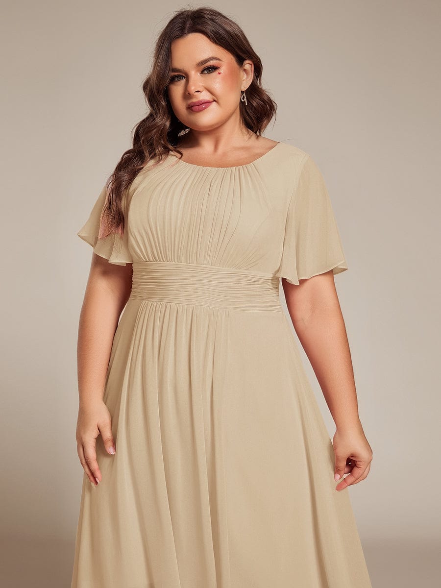 ever EDEN|Flowy Chiffon Round Neckline A-Line Knee Length Bridesmaid Dress
