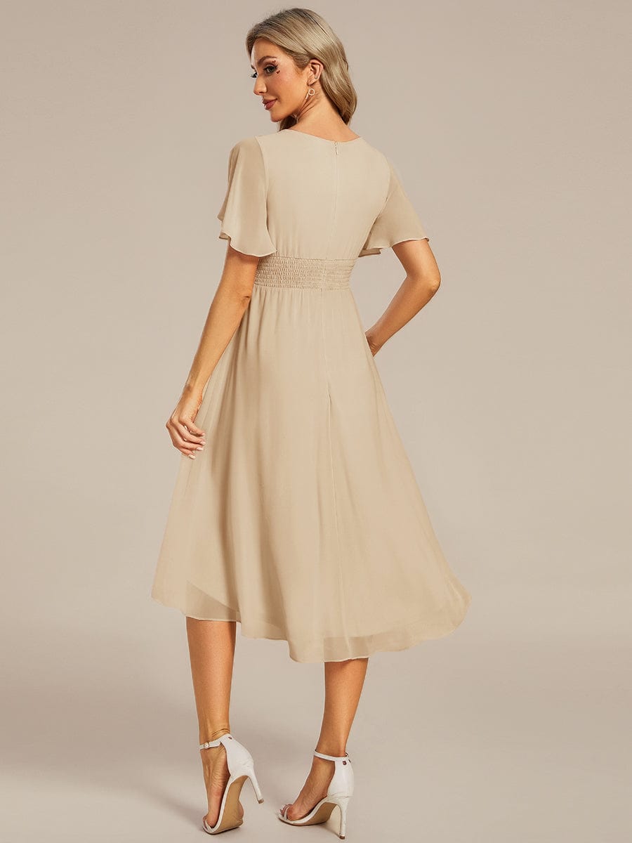 ever EDEN|Flowy Chiffon Round Neckline A-Line Knee Length Bridesmaid Dress