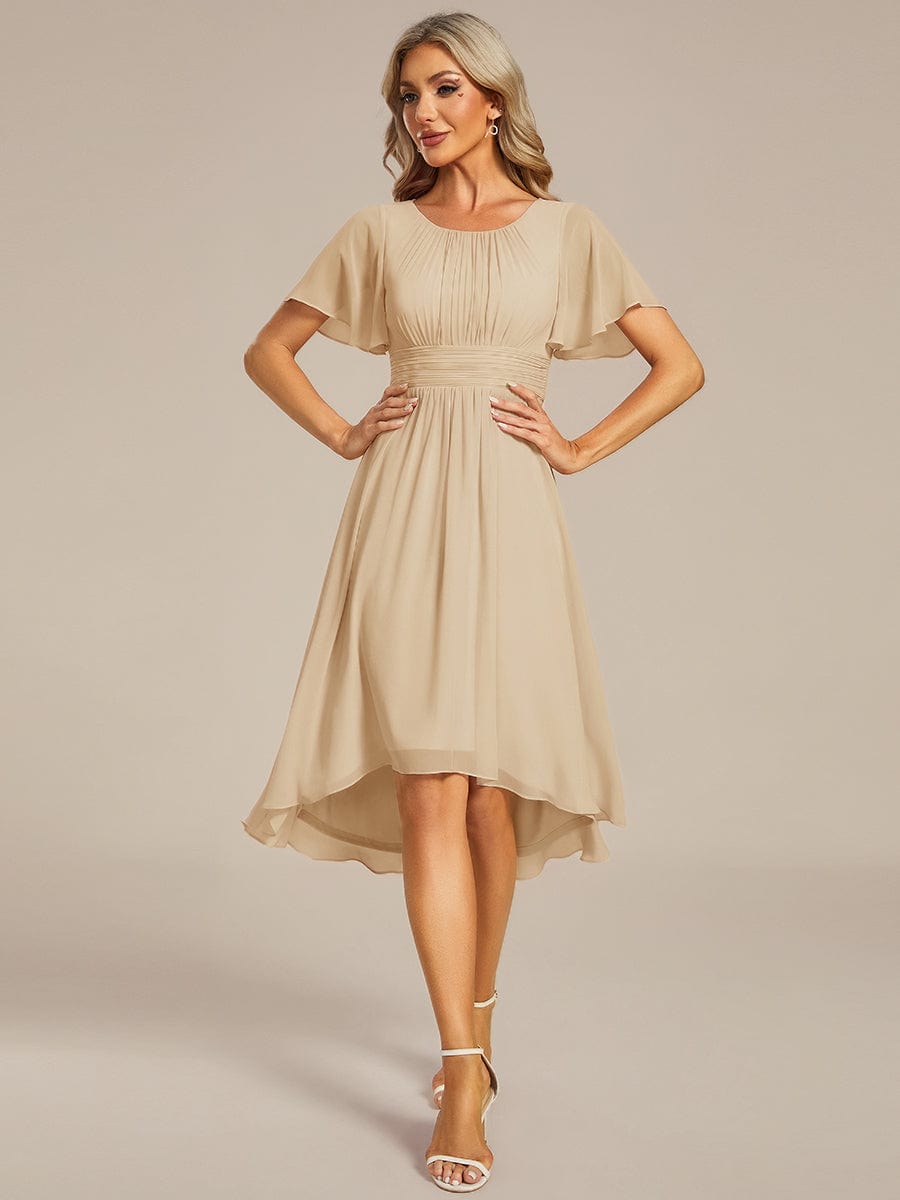 ever EDEN|Flowy Chiffon Round Neckline A-Line Knee Length Bridesmaid Dress