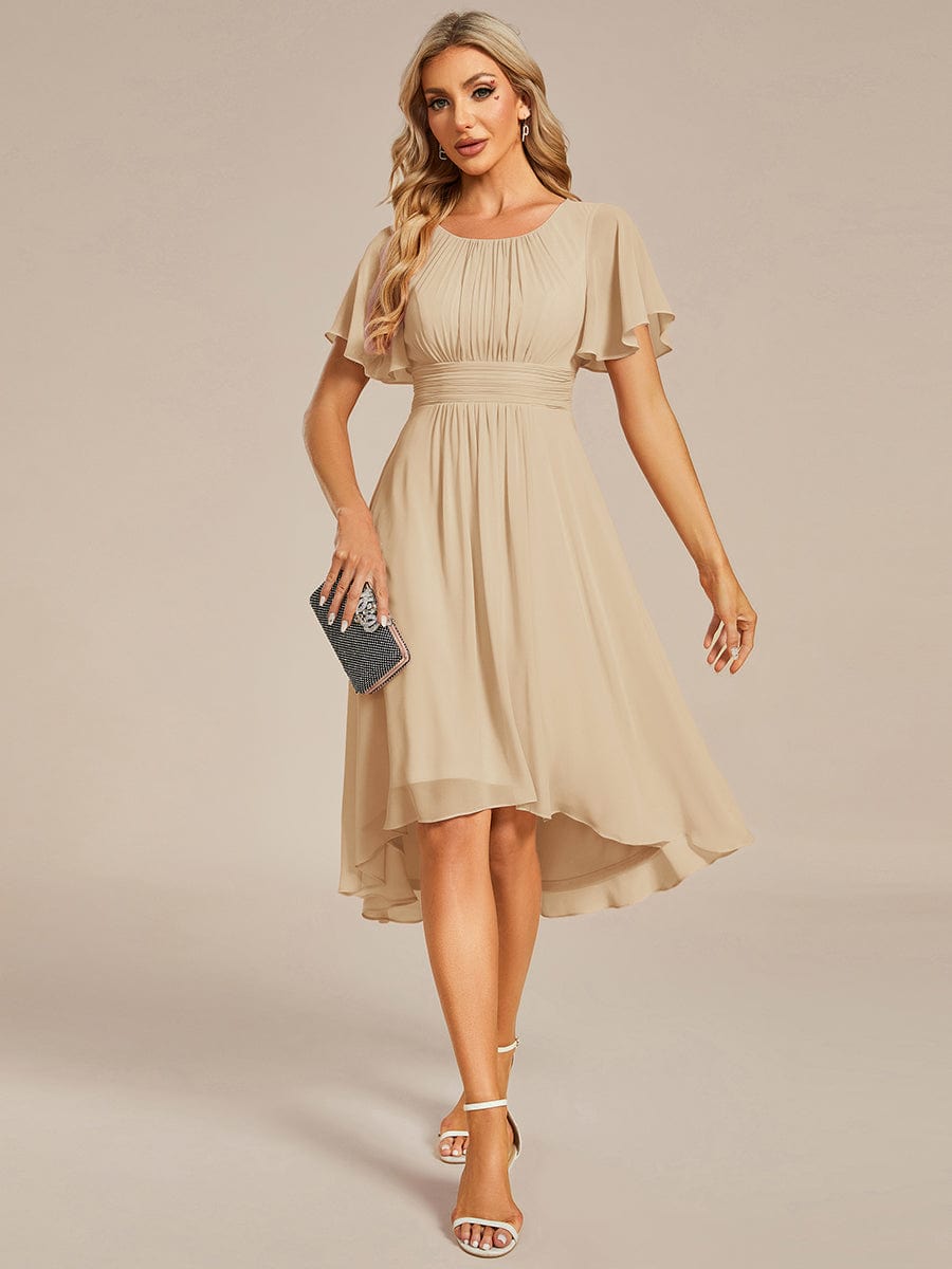 ever EDEN|Flowy Chiffon Round Neckline A-Line Knee Length Bridesmaid Dress