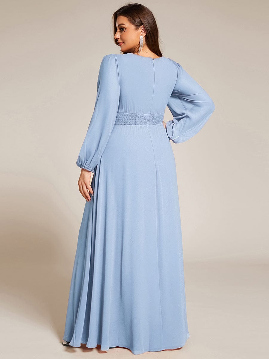 ever CELESTE|Long Sleeve Chiffon A-Line Empire Waist Formal Dress