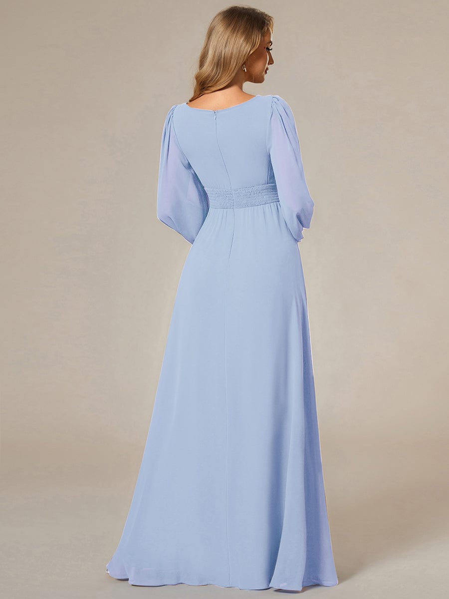 ever CELESTE|Long Sleeve Chiffon A-Line Empire Waist Formal Dress