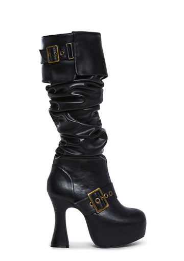 Ren Faire Slouchy Boots - Black