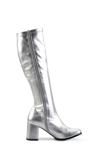 Gogo-300 Go Go Metallic Boots - Silver