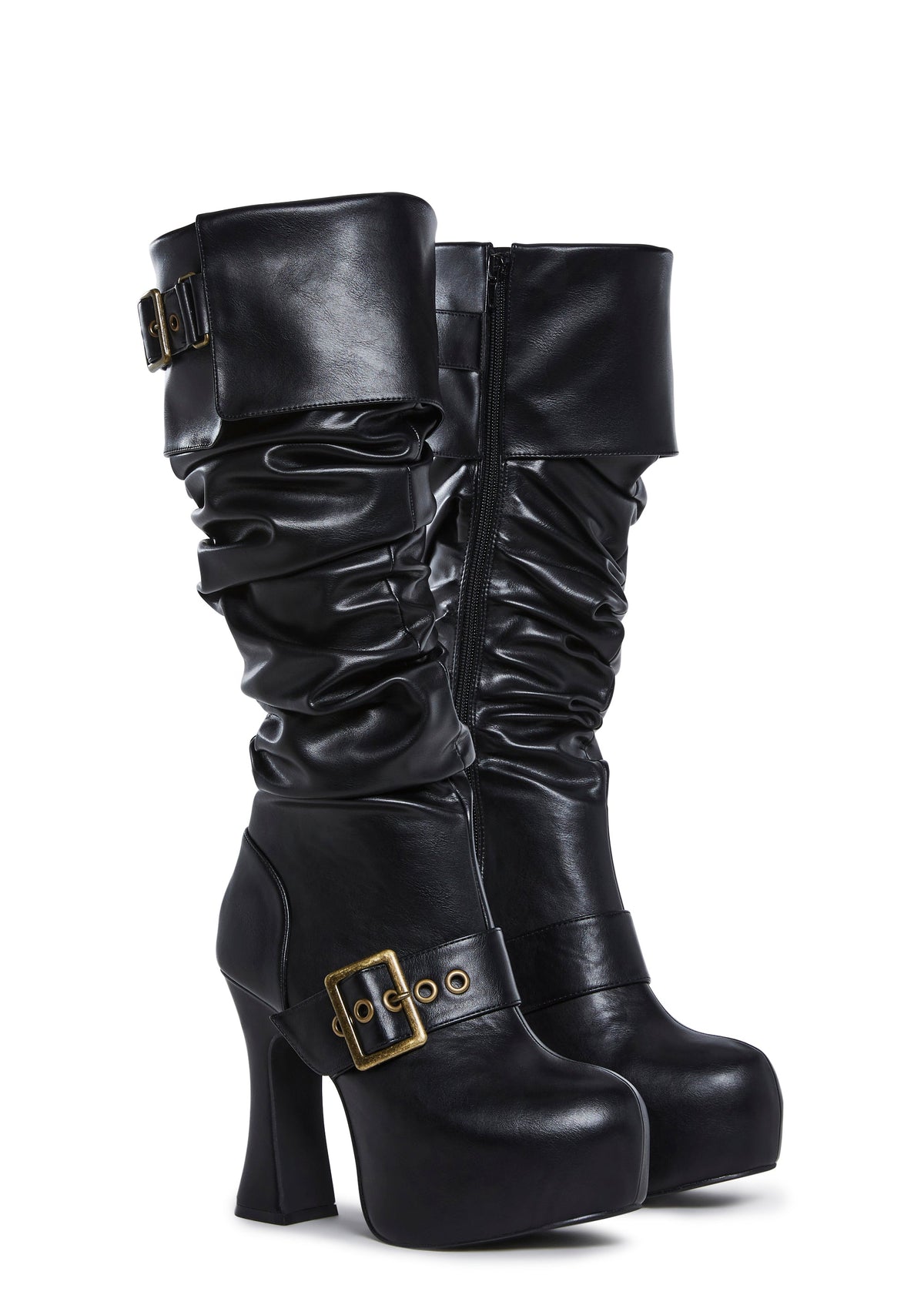 Ren Faire Slouchy Boots - Black