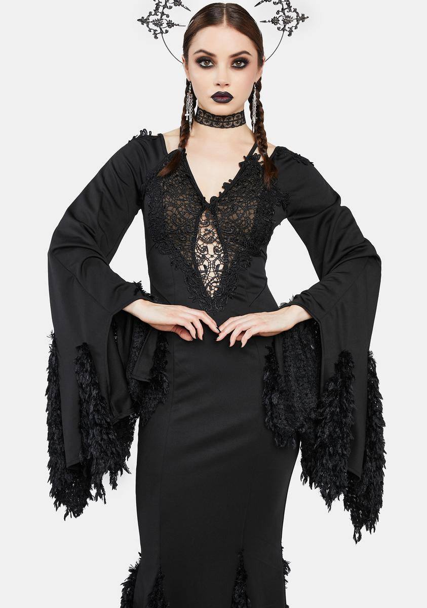 Gothic Mermaid Maxi Dress