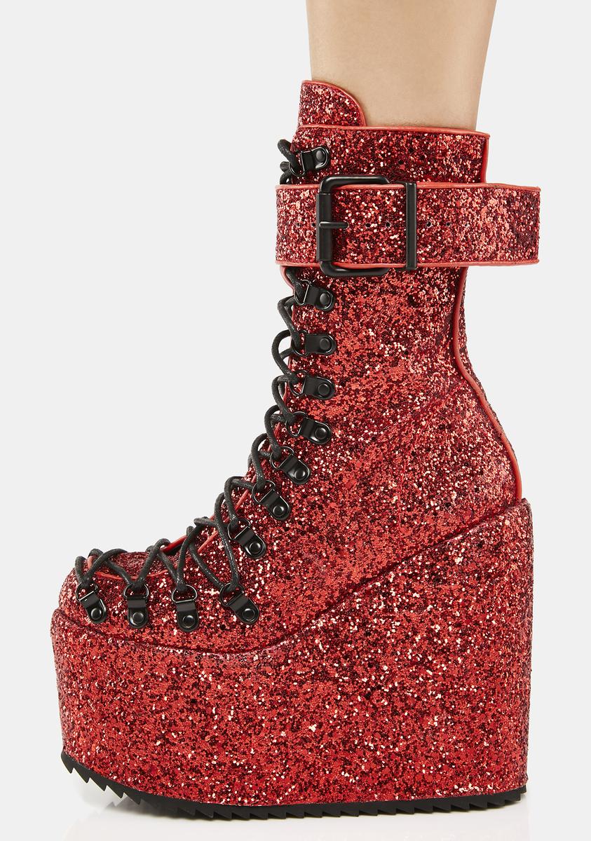 Red Glitter Traitor Boots