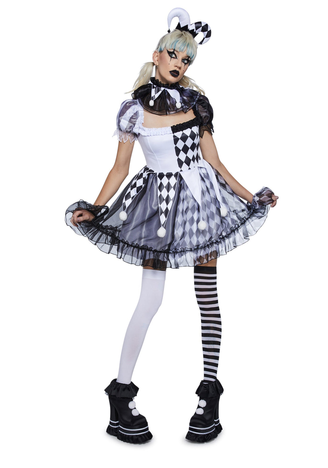 Pinwheel Fantasy Jester Costume - Black