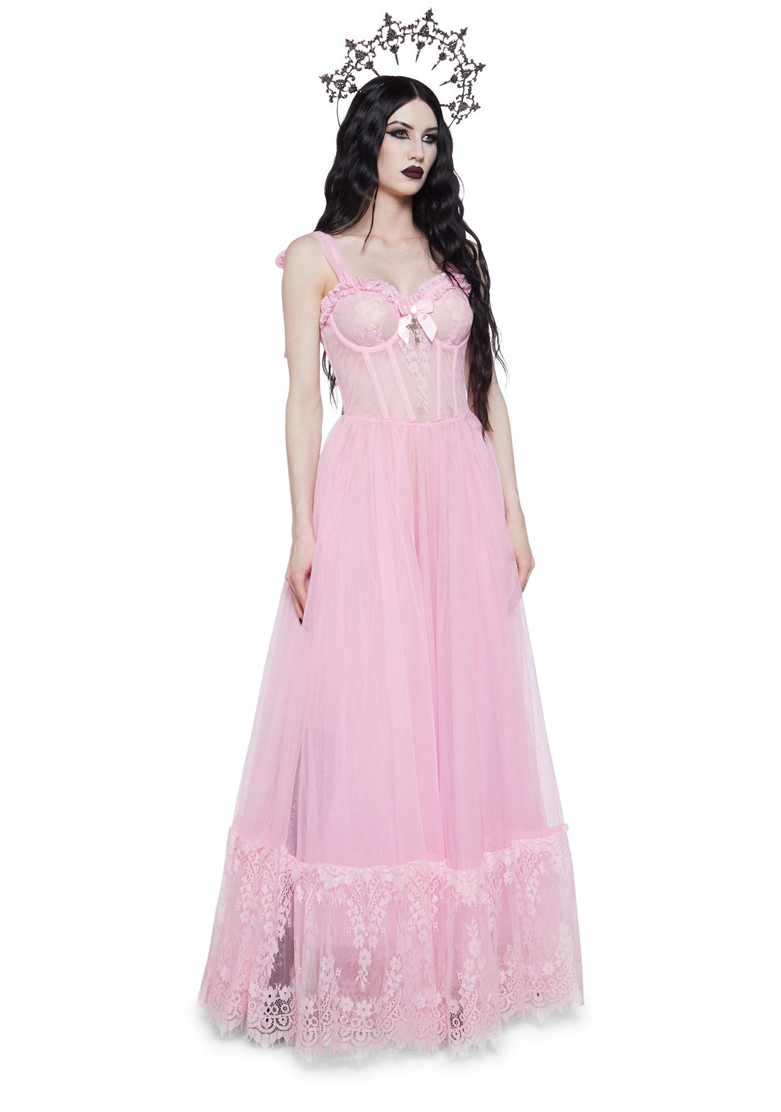 Dance With Death Sleeveless Maxi Dress - Pink