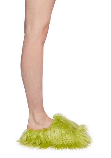 Case Of The Grumpies Fuzzy Slides - Light Green