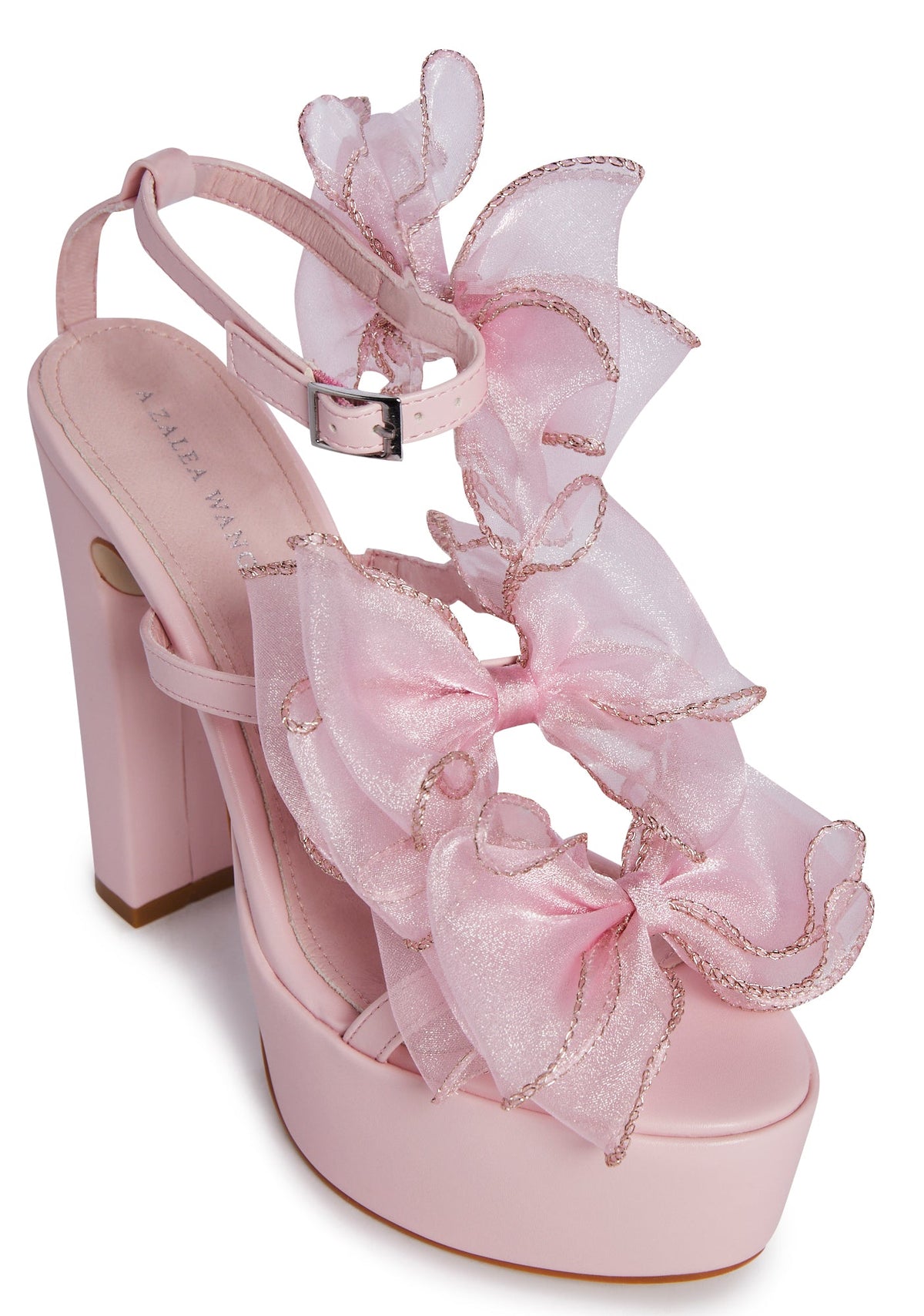Caterina Bow Platform Heels- Pink