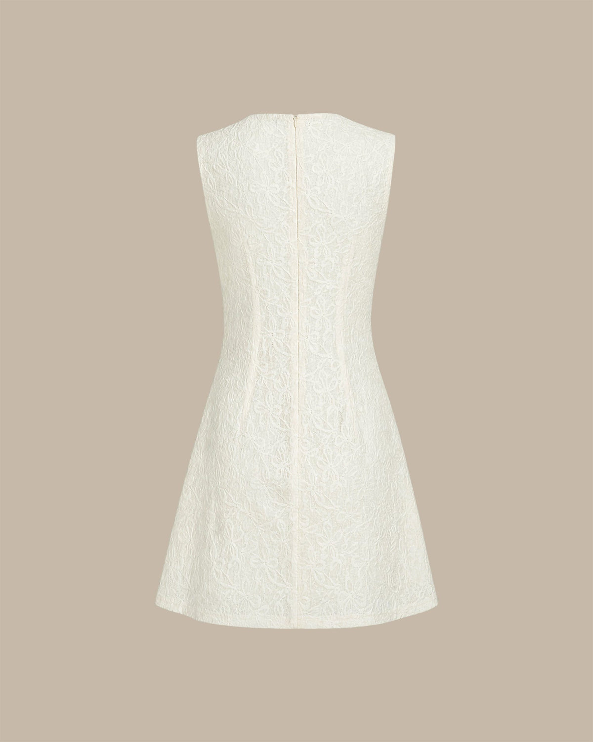 Apricot Sleeveless Jacquard Mini Dress