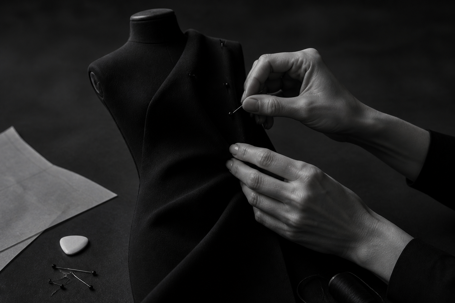 A close study of an ERAVINE bodice in the atelier